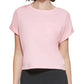 Camiseta Calvin Klein Feminina de Algodão com Bolso e Bainha Elástica Rosa Tamanho X-G