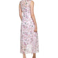 Vestido longo Calvin Klein feminino com estampa floral e sobrepeliz, rosa, tamanho 4