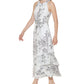 Vestido longo estampado Calvin Klein feminino cinza tamanho 12