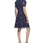 Vestido Calvin Klein Feminino Estampa Floral Fit &amp; Flare Azul Tamanho 6