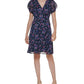 Vestido Calvin Klein Feminino Estampa Floral Fit &amp; Flare Azul Tamanho 4