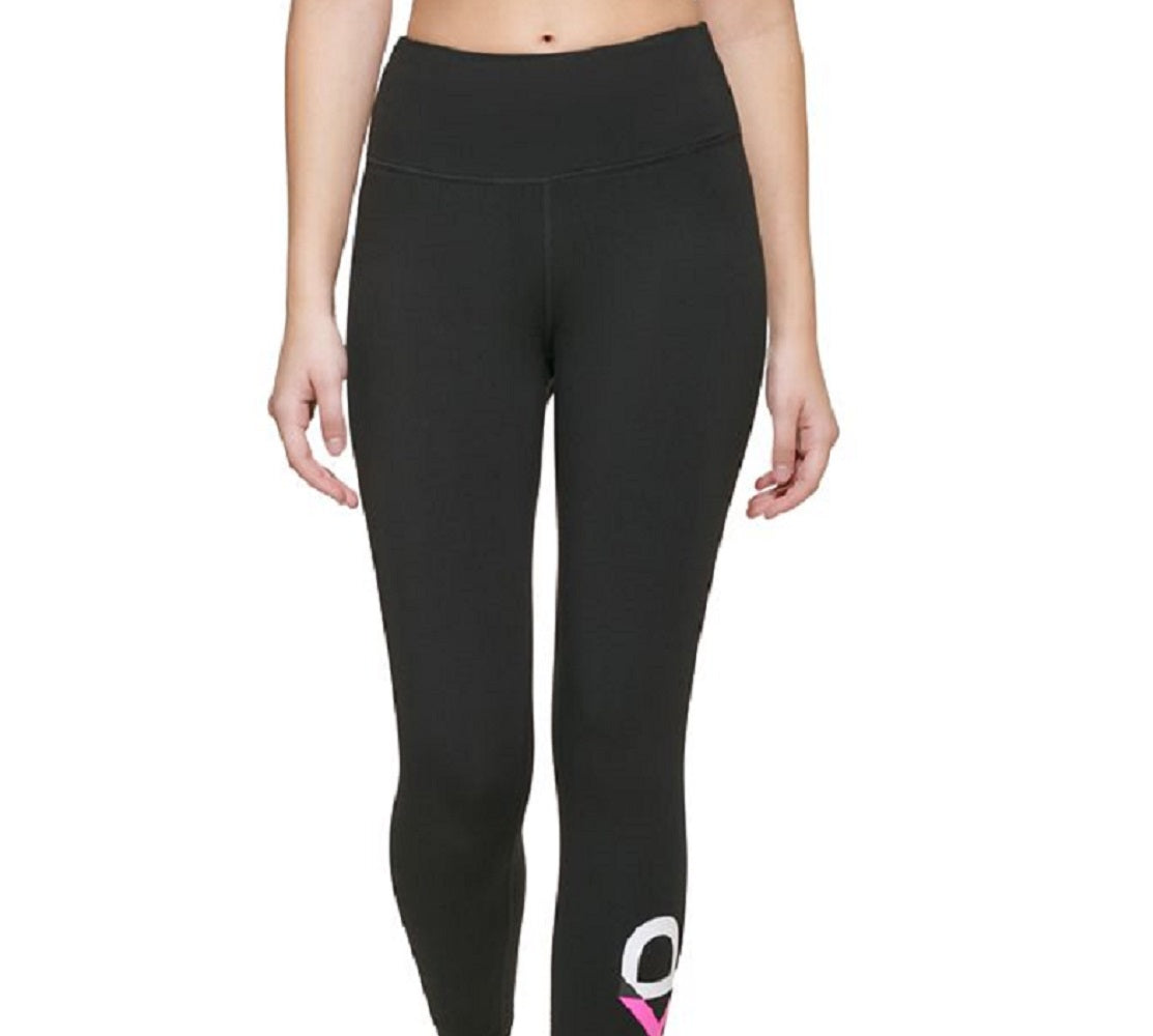 Calça legging Calvin Klein feminina com logo colorblock 7/8 preta tamanho pequeno