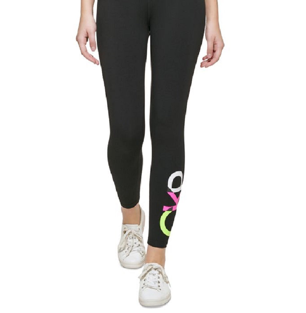 Calça legging Calvin Klein feminina com logo colorblock 7/8 preta tamanho pequeno