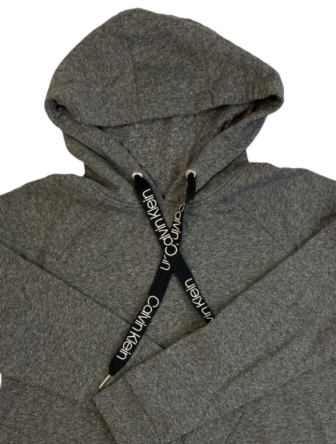 Calvin Klein Moletom com capuz feminino com estampa de logo e ajuste relaxado, cinza, tamanho médio