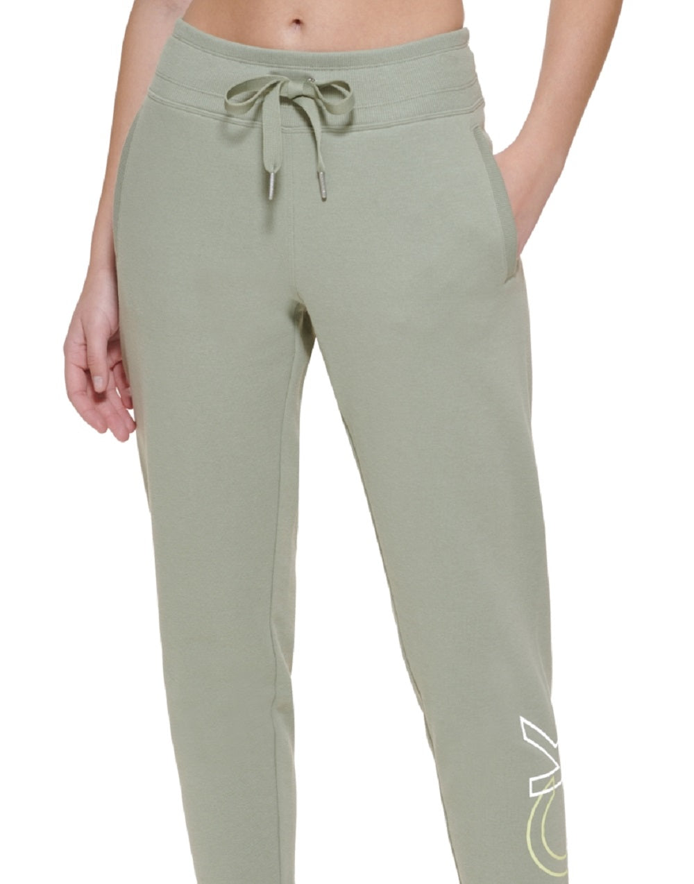Calça jogger feminina Calvin Klein Performance Outline Logo verde tamanho grande