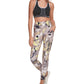 Calça legging feminina Calvin Klein com estampa floral 7/8 marrom tamanho extragrande