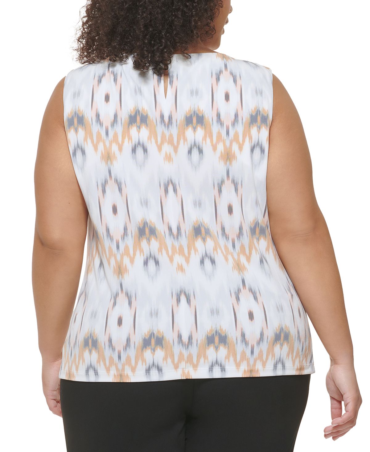 Blusa Calvin Klein Plus Size Estampada Feminina Branca Tamanho 2X