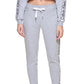 Calça jogger feminina Calvin Klein com logo e fita cinza, tamanho pequeno