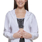 Calvin Klein Moletom com capuz feminino com zíper, branco, tamanho médio