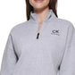 Calvin Klein Pulôver Feminino com Zíper e Gola Cinza Tamanho Médio