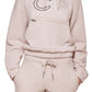 Calvin Klein Outline Logo Hoodie Feminino Bege Tamanho P