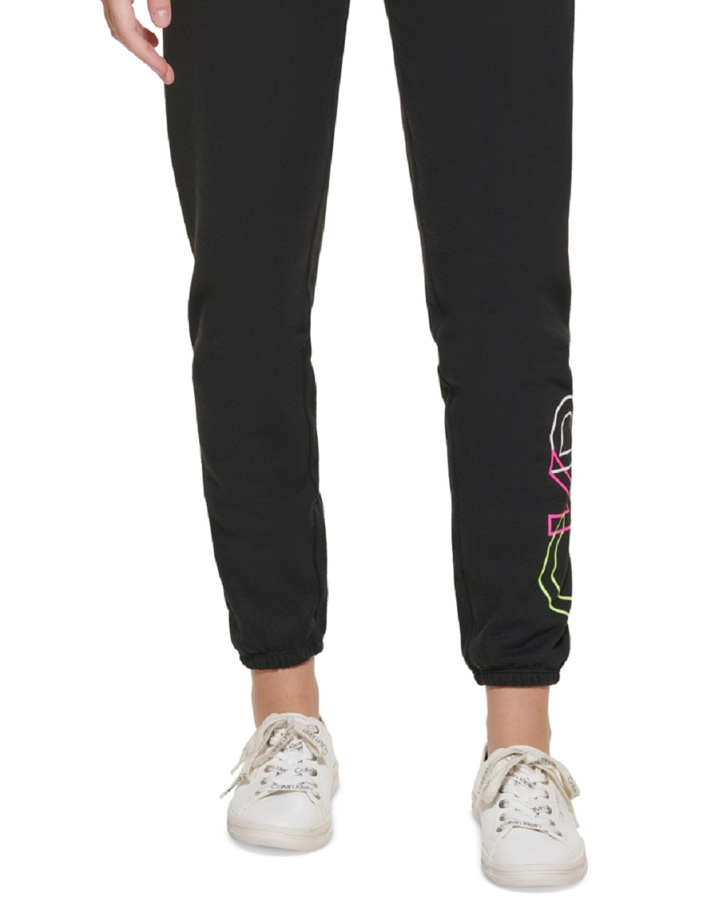 Calça jogger Calvin Klein feminina Outline Logo preta tamanho P