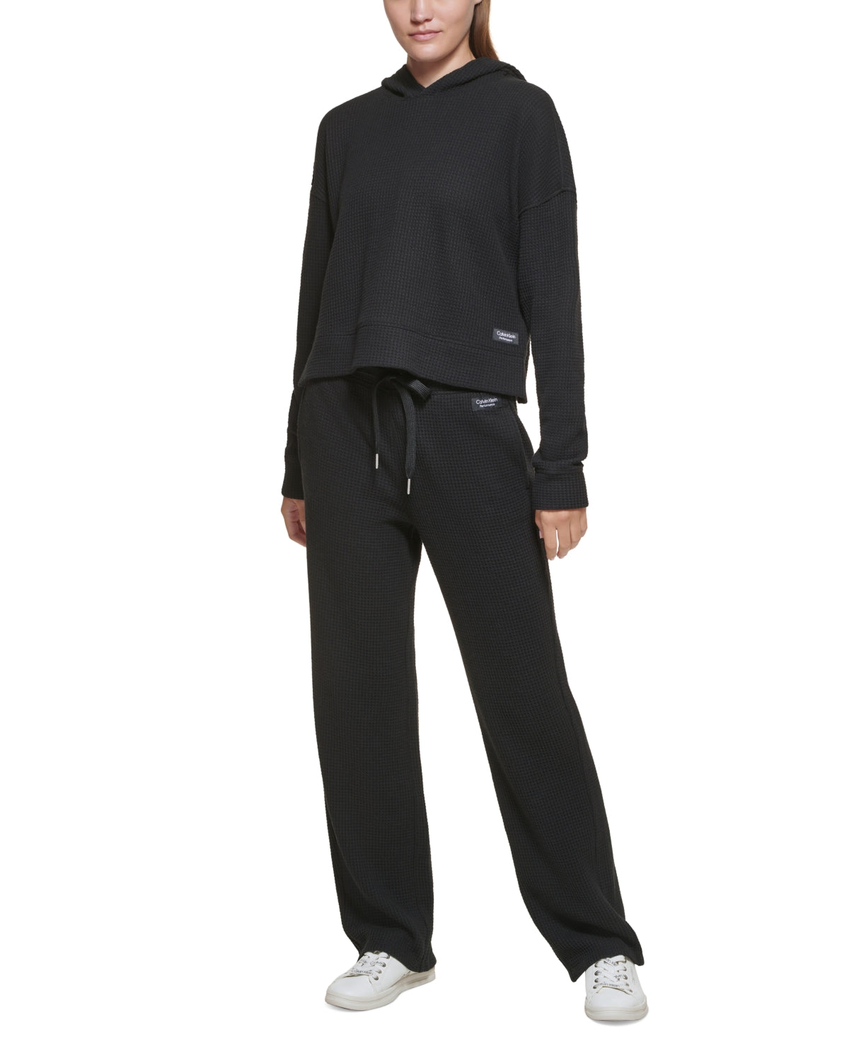 Calvin Klein Moletom Waffle Feminino Preto Tamanho X-G