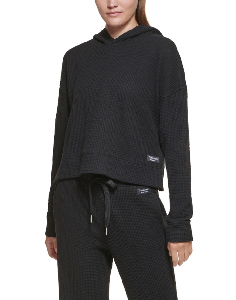 Calvin Klein Moletom Waffle Feminino Preto Tamanho X-G