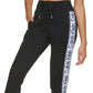 Calça jogger feminina Calvin Klein com logo e fita preta, tamanho extragrande