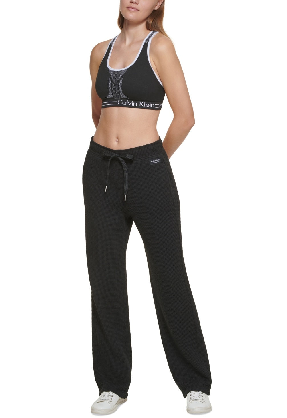 Calça Calvin Klein Feminina Cintura Alta Relaxed Leg Preta Tamanho Grande