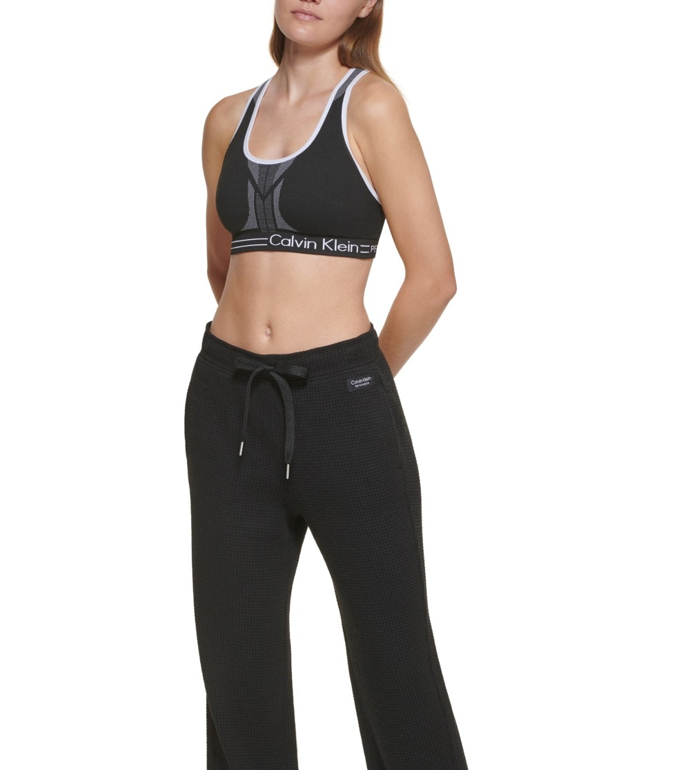 Calça Calvin Klein Feminina Cintura Alta Relaxed Leg Preta Tamanho Grande