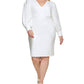 Vestido Calvin Klein Feminino Manga Bufante Branco Tamanho 14W