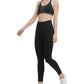 Calça legging feminina Calvin Klein canelada de cintura alta 7/8 preta, tamanho médio