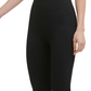 Calça legging feminina Calvin Klein canelada de cintura alta 7/8 preta, tamanho médio