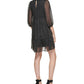 Vestido Calvin Klein Feminino Cintura Império Chiffon Shift Preto Tamanho 14