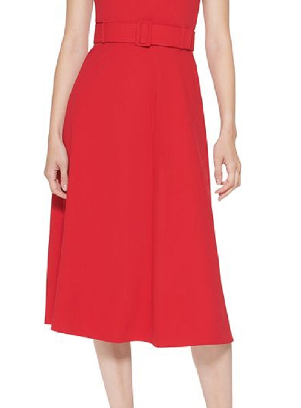 Vestido Calvin Klein Feminino Gola Assimétrica Vermelho Tamanho 8