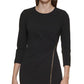 Vestido Calvin Klein Feminino Assimétrico com Zíper e Bainha Preto Tamanho 14