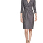 Vestido Calvin Klein Feminino com Decote em V e Malha Glitter Cinza Tamanho 4