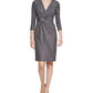 Vestido Calvin Klein Feminino com Decote em V e Malha Glitter Cinza Tamanho XS