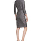 Vestido Calvin Klein Feminino com Decote em V e Malha Glitter Cinza Tamanho XS