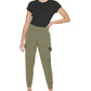 Calça cargo feminina Calvin Klein em jersey fosco, verde