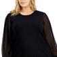 Suéter Calvin Klein Feminino Manga Transparente Preto Tamanho 2X