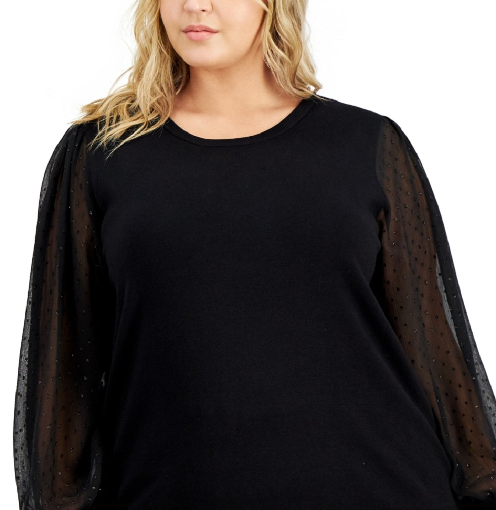 Suéter Calvin Klein Feminino Manga Transparente Preto Tamanho 2X