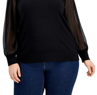 Suéter Calvin Klein Feminino Manga Transparente Preto Tamanho 2X