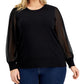 Suéter Calvin Klein Feminino Manga Transparente Preto Tamanho 2X