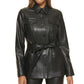 Calvin Klein Jaqueta de Couro Sintético Feminina Preta Tamanho 6 Petite