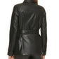 Calvin Klein Jaqueta de Couro Sintético Feminina Preta Tamanho 6 Petite
