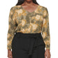 Blusa Calvin Klein Feminina Estampada Gola V Amarela Tamanho 3X