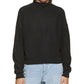 Calvin Klein Suéter Feminino Honeycomb Gola Funil Preto Tamanho Médio