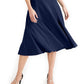 Vestido midi evasê com cinto Calvin Klein feminino, azul, tamanho 12
