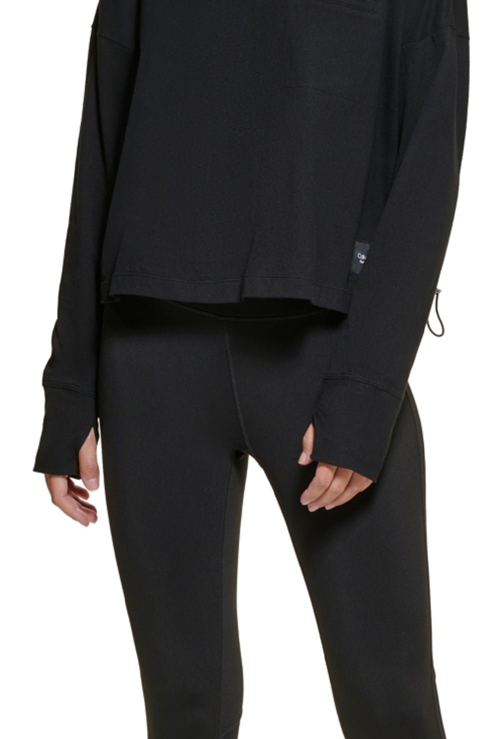 Camiseta Calvin Klein Feminina Manga Longa Gola Redonda Preta Tamanho XXG