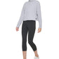 Blusa feminina Calvin Klein canelada, manga comprida, gola alta, cinza, tamanho GG