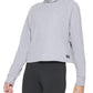 Blusa feminina Calvin Klein canelada, manga comprida, gola alta, cinza, tamanho GG