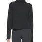 Blusa Calvin Klein Feminina Canelada Manga Longa Gola Alta Preta Tamanho P