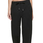 Calça esportiva feminina Calvin Klein Performance com nervuras, preta, tamanho extragrande