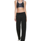 Calça esportiva feminina Calvin Klein Performance com nervuras, preta, tamanho extragrande
