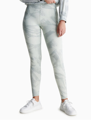Calça legging feminina Calvin Klein Performance com estampa de cintura alta, cinza, tamanho G