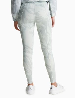 Calça legging feminina Calvin Klein Performance com estampa de cintura alta, cinza, tamanho G