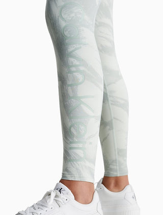 Calça legging feminina Calvin Klein Performance com estampa de cintura alta, cinza, tamanho G