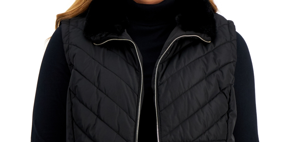 Calvin Klein Colete Curto Casual Feminino Preto Tamanho 1X